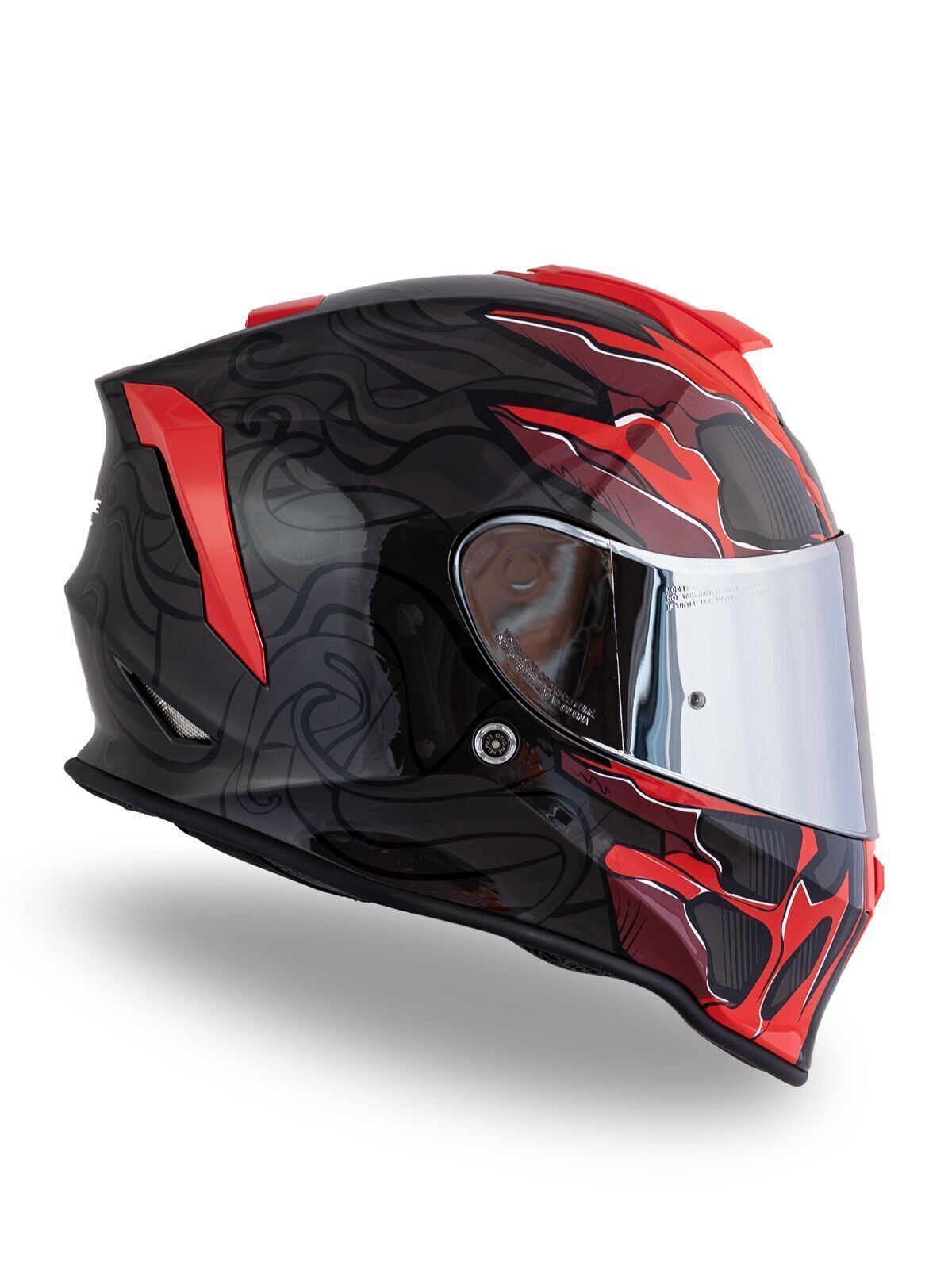 Origine Dinamo Titan Siyah-Antrasit-Kırmızı Kask Gri Camlı L