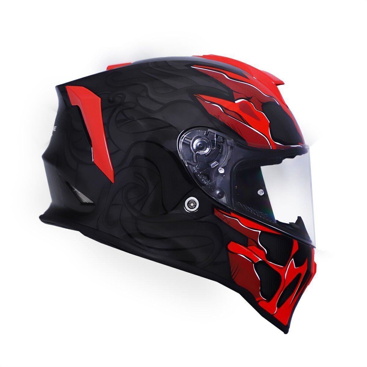 Origine Dinamo Titan Siyah-Antrasit-Kırmızı Kask Şeffaf Camlı XS