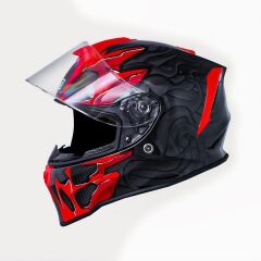 Origine Dinamo Titan Siyah-Antrasit-Kırmızı Kask Şeffaf Camlı S