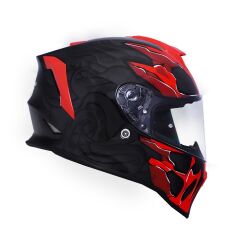 Origine Dinamo Titan Siyah-Antrasit-Kırmızı Kask Şeffaf Camlı 2XL