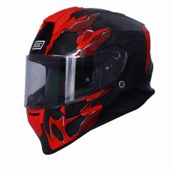 Origine Dinamo Titan Siyah-Antrasit-Kırmızı Kask Şeffaf Camlı 2XL