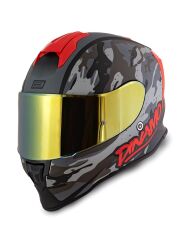 Origine Dinamo Camo Siyah-Titanium-Kırmızı Kask Sarı Camlı L