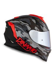 Origine Dinamo Camo Siyah-Titanium-Kırmızı Kask Gri Camlı XS