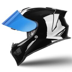 Origine Dinamo Evo Parlak Siyah Kask Mavi Camlı XL