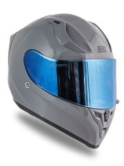 Origine Strada Nardo Gri Güneş Vizörlü Kask Mavi Camlı