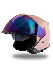 Origine Palio 2.0 Rose Gold (Pembe) Güneş Vizörlü Açık Kask Gökkuşağı Camlı XL