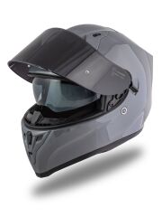 Origine Strada Nardo Gri Güneş Vizörlü Kask Siyah Camlı