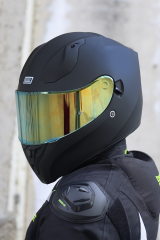 Origine Strada Mat Siyah Güneş Vizörlü Kask Sarı Camlı