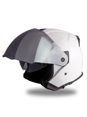 Origine Palio 2.0 Beyaz Güneş Vizörlü Açık Kask Gri Camlı XS