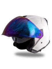 Origine Palio 2.0 Beyaz Güneş Vizörlü Açık Kask Gökkuşağı Camlı 2XL