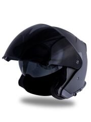 Origine Palio 2.0 Mat Siyah Güneş Vizörlü Açık Kask Siyah Camlı L