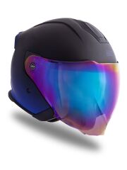 Origine Palio 2.0 DeepSky Mat Siyah-Navy Mavi Güneş Vizörlü Açık Kask Gökkuşağı Camlı XS