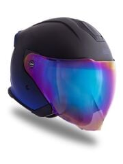 Origine Palio 2.0 DeepSky Mat Siyah-Navy Mavi Güneş Vizörlü Açık Kask Gökkuşağı Camlı L