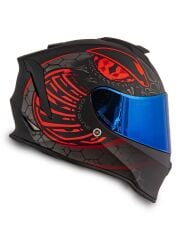 Origine Dinamo Fighter Mat Siyah-Antrasit-Kırmızı Kask Mavi Camlı