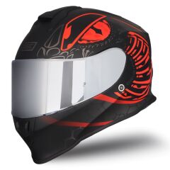 Origine Dinamo Fighter Mat Siyah-Antrasit-Kırmızı Kask Gri Camlı