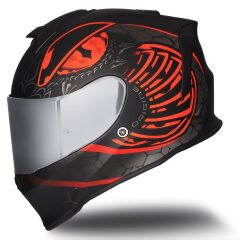Origine Dinamo Fighter Mat Siyah-Antrasit-Kırmızı Kask Gri Camlı