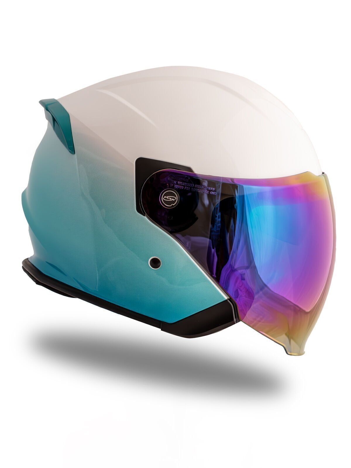 Origine Palio 2.0 DeepSky Mavi-Beyaz Güneş Vizörlü Açık Kask Gökkuşağı Camlı M