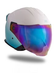 Origine Palio 2.0 DeepSky Mavi-Beyaz Güneş Vizörlü Açık Kask Gökkuşağı Camlı L