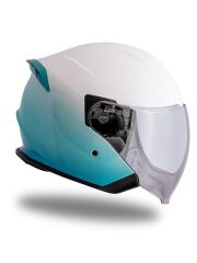 Origine Palio 2.0 DeepSky Mavi-Beyaz Güneş Vizörlü Açık Kask Gri Camlı L