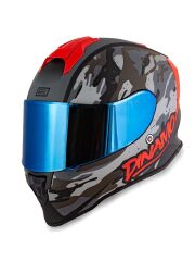 Origine Dinamo Camo Siyah-Titanium-Kırmızı Kask Mavi Camlı