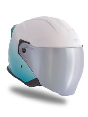 Origine Palio 2.0 DeepSky Mavi-Beyaz Güneş Vizörlü Açık Kask Gri Camlı XL