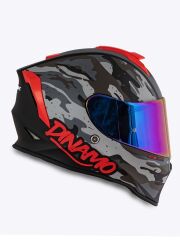Origine Dinamo Camo Siyah-Titanium-Kırmızı Kask Gökkuşağı Camlı