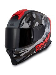 Origine Dinamo Camo Siyah-Titanium-Kırmızı Kask Siyah Camlı