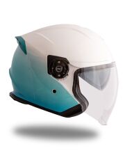 Origine Palio 2.0 DeepSky Mavi-Beyaz Güneş Vizörlü Açık Kask Şeffaf Camlı XL