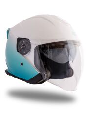 Origine Palio 2.0 DeepSky Mavi-Beyaz Güneş Vizörlü Açık Kask Şeffaf Camlı 2XL