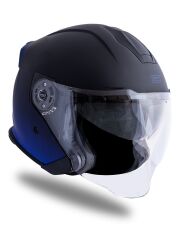 Origine Palio 2.0 DeepSky Mat Siyah-Navy Mavi Güneş Vizörlü Açık Kask Şeffaf Camlı XS