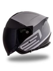 Origine Palio 2.0 Scout Mat Titanyum-Siyah Güneş Vizörlü Açık Kask Siyah Camlı L