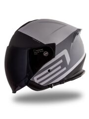 Origine Palio 2.0 Scout Mat Titanyum-Siyah Güneş Vizörlü Açık Kask Siyah Camlı XL