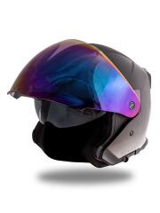 Origine Palio 2.0 DeepSky Mat Siyah-Mat Titanium Güneş Vizörlü Açık Kask Gökkuşağı Camlı XS