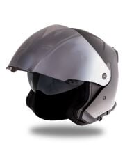 Origine Palio 2.0 DeepSky Mat Siyah-Mat Titanium Güneş Vizörlü Açık Kask Gri Camlı M