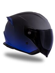 Origine Palio 2.0 DeepSky Mat Siyah-Navy Mavi Güneş Vizörlü Açık Kask Siyah Camlı