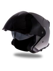 Origine Palio 2.0 DeepSky Mat Siyah-Mat Titanium Güneş Vizörlü Açık Kask Siyah Camlı