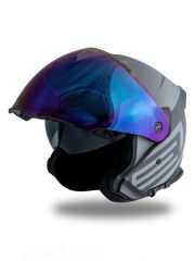 Origine Palio 2.0 Scout Mat Titanyum-Siyah Güneş Vizörlü Açık Kask Gökkuşağı Camlı M