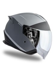 Origine Palio 2.0 Scout Mat Titanyum-Siyah Güneş Vizörlü Açık Kask Gri Camlı XS