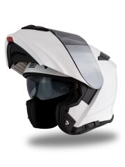 Origine Delta Basic Beyaz Güneş Vizörlü Çene Açılır Kask Gri Camlı
