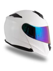 Origine Delta Basic Beyaz Güneş Vizörlü Çene Açılır Kask Gökkuşağı Camlı