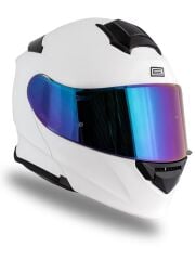 Origine Delta Basic Beyaz Güneş Vizörlü Çene Açılır Kask Gökkuşağı Camlı