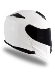 Origine Delta Basic Beyaz Güneş Vizörlü Çene Açılır Kask Siyah Camlı