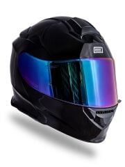Origine Delta Basic Parlak Siyah Çene Açılır Kask Gökkuşağı Camlı