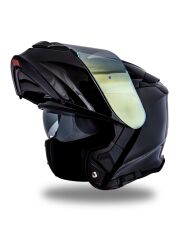 Origine Delta Basic Parlak Siyah Güneş Vizörlü Çene Açılır Kask Sarı Camlı