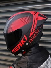 Nenki Encore Demon Mat Siyah Kask Siyah Camlı