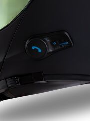 Origine Delta BT Mat Siyah Çene Açılır Kask (Intercomlu-Bluetoothlu Kask) Sarı Camlı