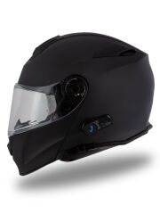 Origine Delta BT Mat Siyah Çene Açılır Kask (Intercomlu-Bluetoothlu Kask) Şeffaf Camlı