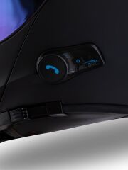 Origine Delta BT Mat Siyah Çene Açılır Kask (Intercomlu-Bluetoothlu Kask) Gökkuşağı Camlı