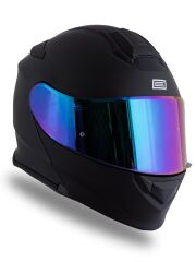 Origine Delta BT Mat Siyah Çene Açılır Kask (Intercomlu-Bluetoothlu Kask) Gökkuşağı Camlı