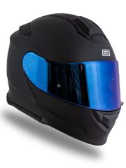 Origine Delta BT Mat Siyah Çene Açılır Kask (Intercomlu-Bluetoothlu Kask) Gökkuşağı Camlı